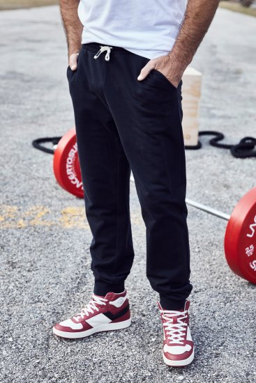 JP1880 Sweatpants Modern Fit Lightweight Black - PÁNSKE OBLEČENIE MT-6XLT - Veľkosti pre VYSOKÝCH