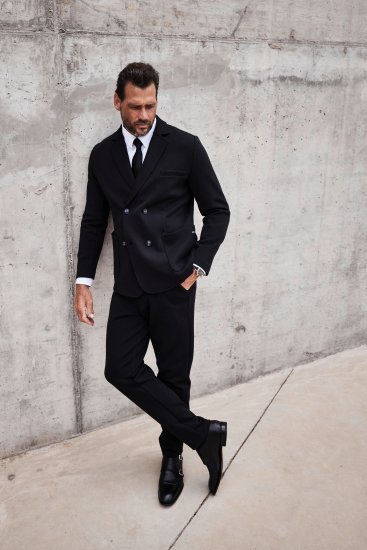 JP1880 Chino Jersey Trousers Flexnamic Black TALL - PÁNSKE OBLEČENIE MT-6XLT - Veľkosti pre VYSOKÝCH