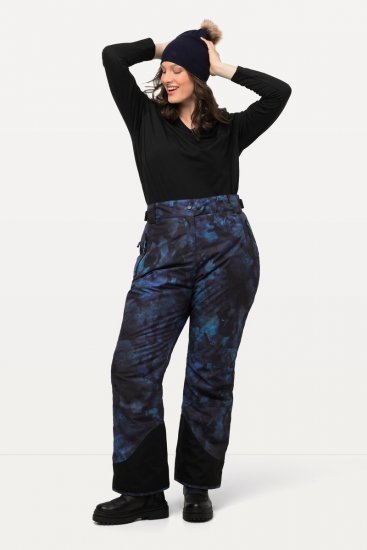 Ulla Popken Functional Ski Trousers Waterproof Velcro Closure Navy - Lyžiarske oblečenie - 