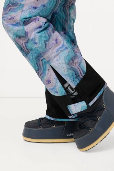 Ulla Popken Functional Ski Trousers Waterproof Shaped Knees Velcro Closure Mineral Blue - Lyžiarske oblečenie - 