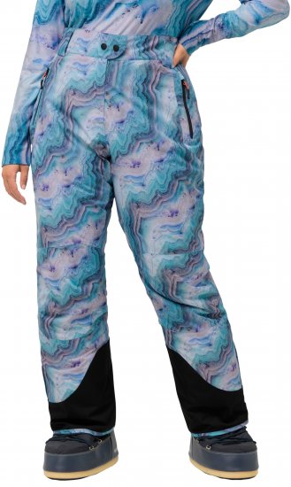 Ulla Popken Functional Ski Trousers Waterproof Shaped Knees Velcro Closure Mineral Blue - Džíny & Nohavice vo Veľkých Veľkostiach – Plus Size - 