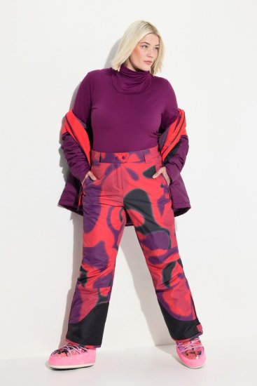 Ulla Popken Hyprar Ski Pants Waterproof Velcro Closure Shaped Knees Berry Pink - Lyžiarske oblečenie - 
