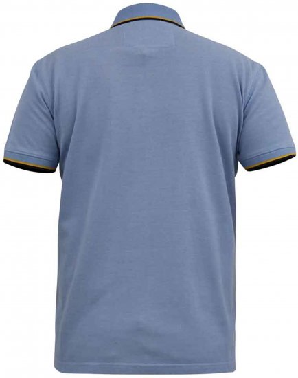 D555 Talbot Pique with Jacquard Collar Polo Shirt Blue - Polokošele - Polokošele 2XL-8XL