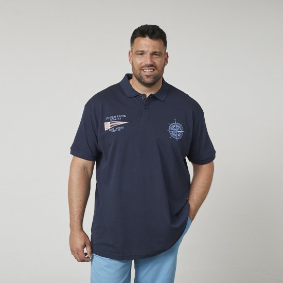 North Latitude 61129 Piké Polokošeľa s Výšivkou na Hrudníku Tmavomodrá - Polokošele - Polokošele 2XL-8XL