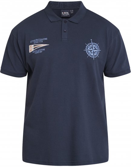 North Latitude 61129 Piké Polokošeľa s Výšivkou na Hrudníku Tmavomodrá - Polokošele - Polokošele 2XL-8XL