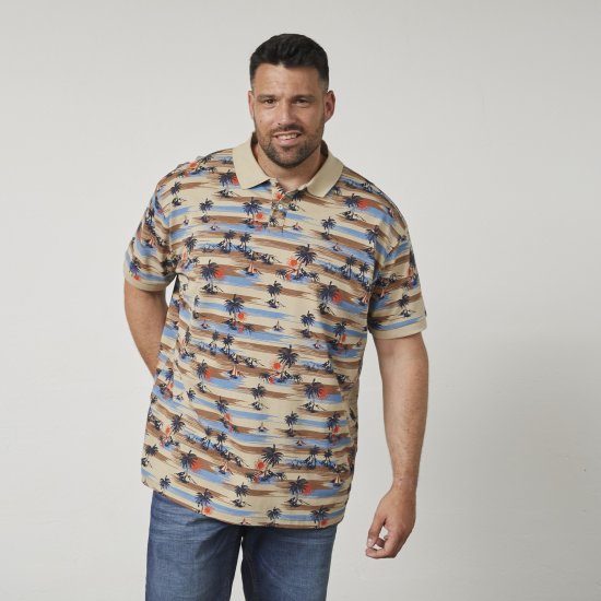North Latitude 61133 Piké Polokošeľa s Celoplošnou Potlačou Piesková - Polokošele - Polokošele 2XL-8XL