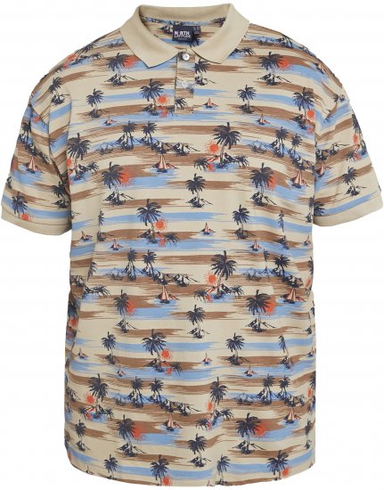 North Latitude 61133 Piké Polokošeľa s Celoplošnou Potlačou Piesková - Polokošele - Polokošele 2XL-8XL
