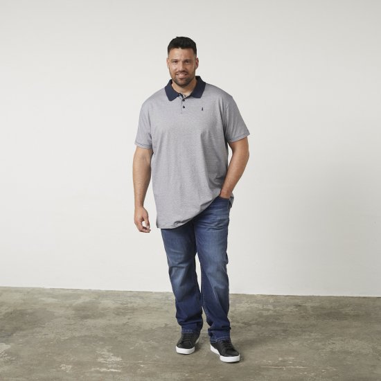 North Latitude 61136 Pruhované Polo Farbené v Priadzi Tmavomodrá - Polokošele - Polokošele 2XL-8XL