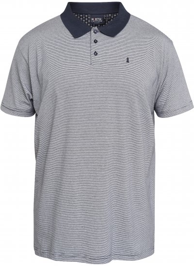 North Latitude 61136 Pruhované Polo Farbené v Priadzi Tmavomodrá - Polokošele - Polokošele 2XL-8XL