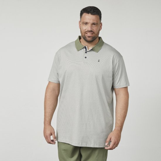 North Latitude 61136 Pruhované Polo Farbené v Priadzi Olivová - Polokošele - Polokošele 2XL-8XL