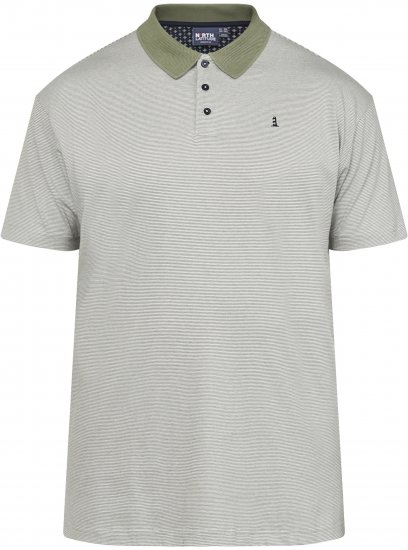 North Latitude 61136 Pruhované Polo Farbené v Priadzi Olivová - Polokošele - Polokošele 2XL-8XL