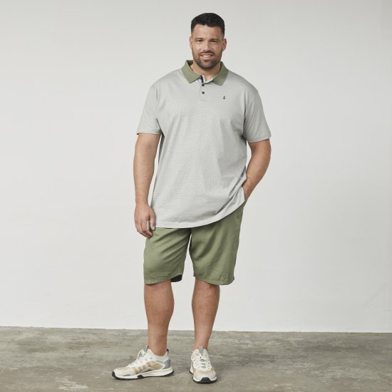 North Latitude 61136 Pruhované Polo Farbené v Priadzi Olivová - Polokošele - Polokošele 2XL-8XL