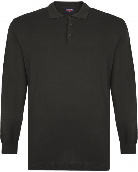Espionage KW058 Knit Polo Jumper Black - Polokošele - Polokošele 2XL-8XL
