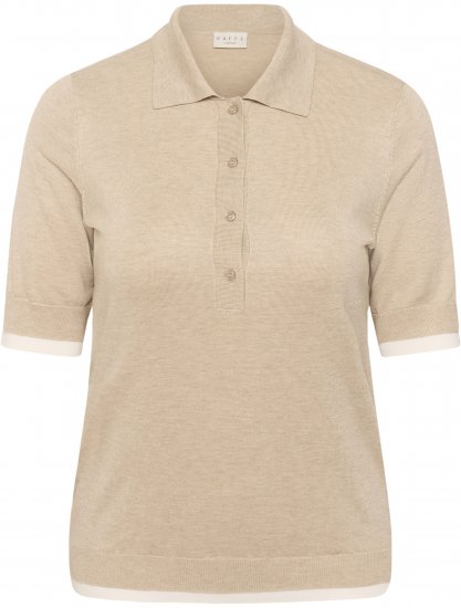Kaffe Curve Lizzy Contrast Knitted Polo Feather Grey Melange - Polokošele - 