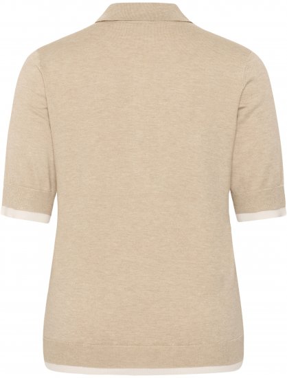 Kaffe Curve Lizzy Contrast Knitted Polo Feather Grey Melange - Polokošele - 