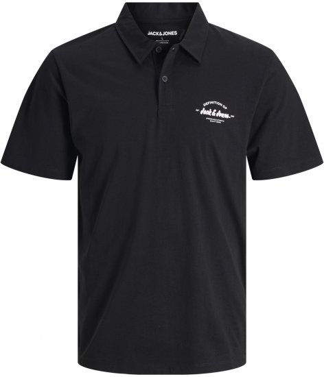 Jack & Jones Brandon Short Sleeve Polo Black - Polokošele - Polokošele 2XL-8XL