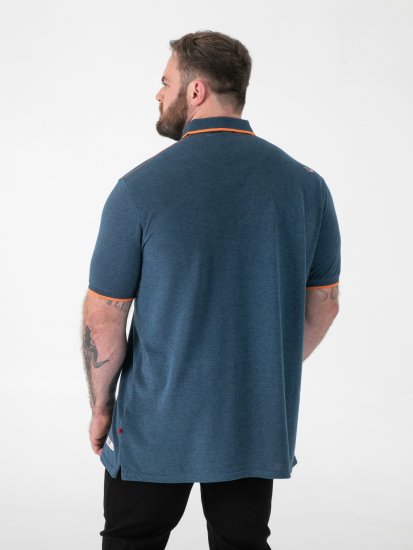 D555 Harvey Pique with Jacquard Collar & Cuffs Polo Teal - Polokošele - Polokošele 2XL-8XL