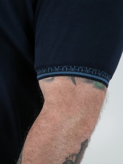 D555 Barret Interlock Jacquard Collar & Cuffs Polo Navy - Polokošele - Polokošele 2XL-8XL