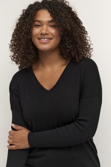 Kaffe Curve Machi Knit Sveter Sýto čierna - Mikiny & mikiny bez kapucne - 