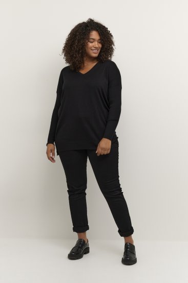 Kaffe Curve Machi Knit Sveter Sýto čierna - Mikiny & mikiny bez kapucne - 