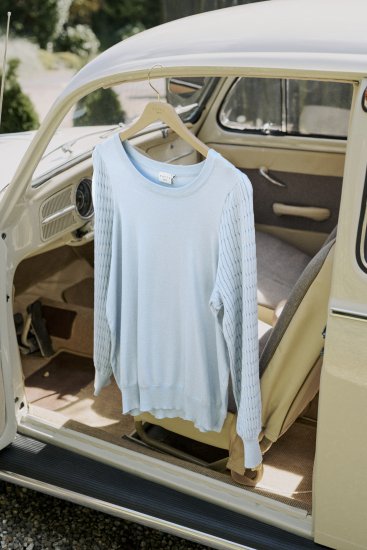 Kaffe Curve Lini Knit Sveter Celestial Blue - Mikiny & mikiny bez kapucne - 