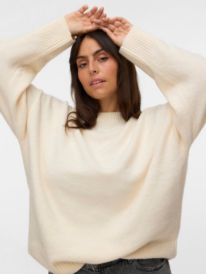 Vero Moda Boom Long Sleeve Pullover Birch - Pletené svetre - 