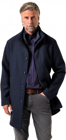 Boston Park Coat Two-Tone Wool Mix Navy - Bundy - Bundy Nadmerné Veľkosti 2XL-8XL