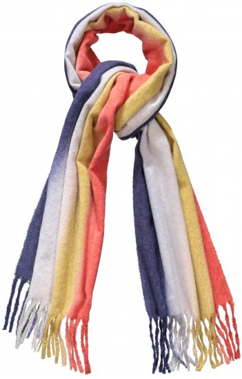 Ulla Popken Ombre Rainbow Stripe Scarf Night Blue - Doplnky - 