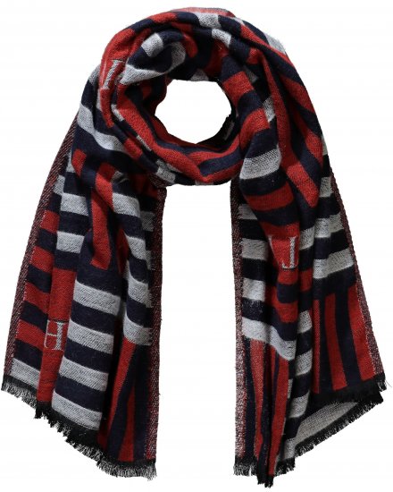 Ulla Popken Be Happy Statement Print Scarf Navy - Doplnky - 