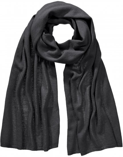 Ulla Popken Virgin Wool Cashmere Mix Scarf Black - Doplnky - 