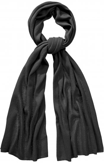 Ulla Popken Virgin Wool Cashmere Mix Scarf Black - Doplnky - 