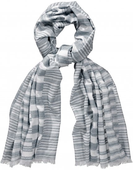 Ulla Popken Striped Statement Scarf Grey - Doplnky - 