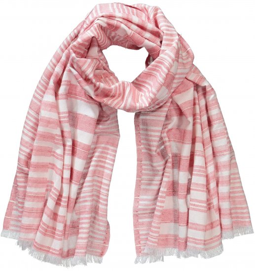 Ulla Popken Striped Statement Scarf Neon Red - Doplnky - 