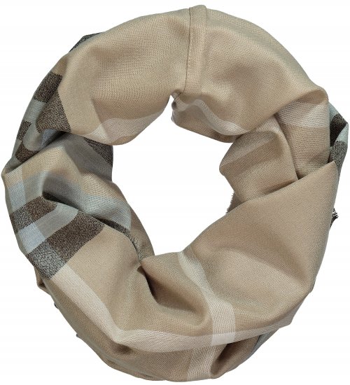 Ulla Popken Plaid Infinity Scarf Brown - Doplnky - 