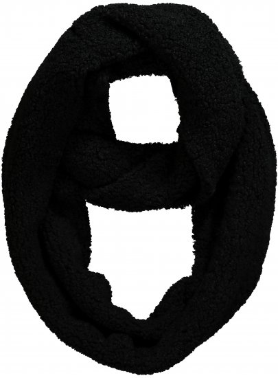 Ulla Popken Teddy Fleece Infinity Scarf Black - Doplnky - 