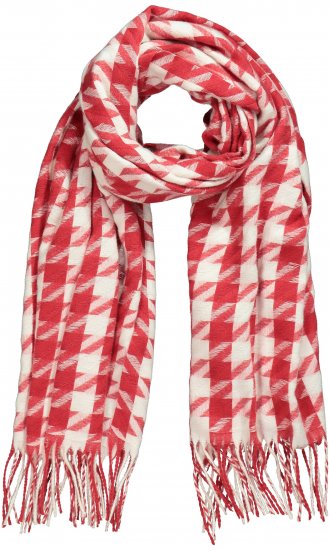 Ulla Popken Houndstooth Fringed Hem Scarf Salsa - Doplnky - 