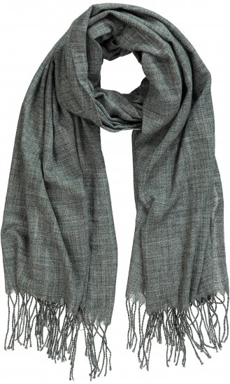 Ulla Popken Fringed Scarf Graphite Grey - Doplnky - 
