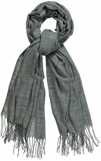 Ulla Popken Fringed Scarf Graphite Grey - Doplnky - 