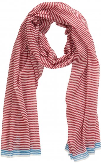 Ulla Popken Thin Stripe Color Contrast Scarf Salsa - Doplnky - 