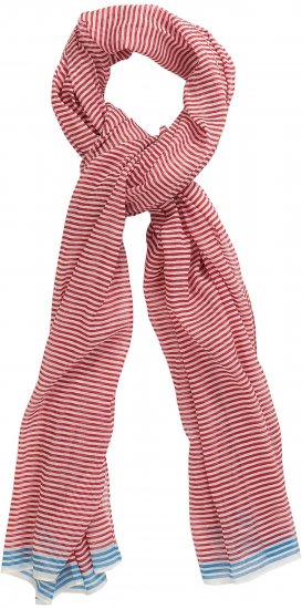 Ulla Popken Thin Stripe Color Contrast Scarf Salsa - Doplnky - 