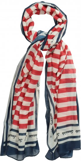 Ulla Popken Mix Stripe Scarf Forest Green - Doplnky - 