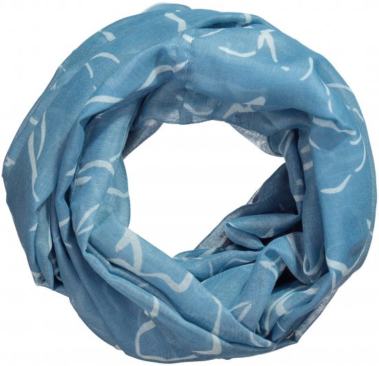 Ulla Popken Patterned Infinity Scarf Blue - Doplnky - 