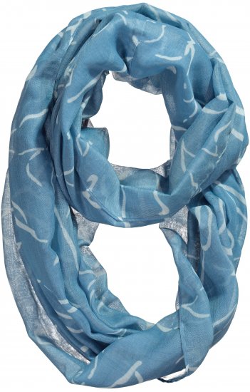 Ulla Popken Patterned Infinity Scarf Blue - Doplnky - 