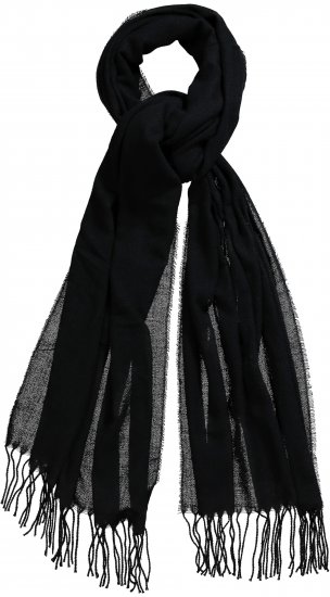 Ulla Popken Fringed Scarf Black - Doplnky - 