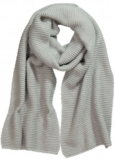 Ulla Popken Garter Stitch Knit Scarf Light Grey Melange - Doplnky - 
