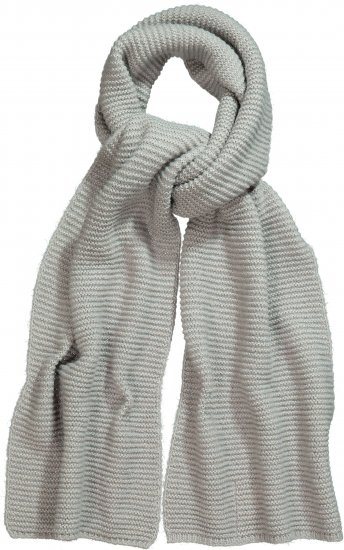 Ulla Popken Garter Stitch Knit Scarf Light Grey Melange - Doplnky - 