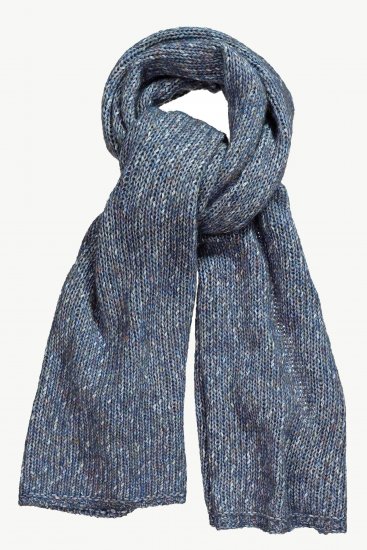 Ulla Popken Heather Knit Wool Blend Scarf Navy - Doplnky - 