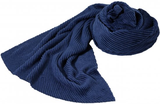 Ulla Popken Ribbed Chenille Scarf Navy - Doplnky - 