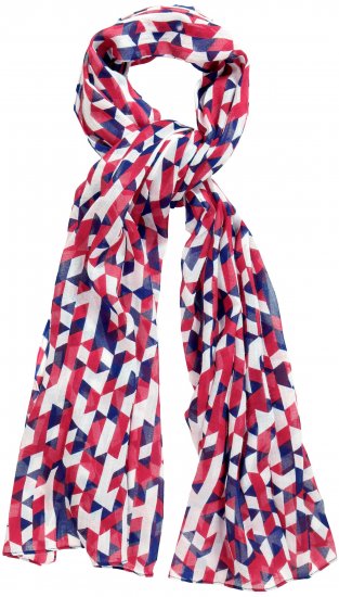 Ulla Popken Geometric Print Scarf Dark Red - Doplnky - 