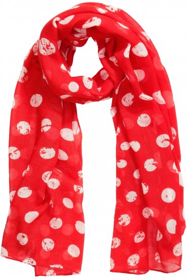 Ulla Popken Polka Dot Scarf Neon Red - Doplnky - 